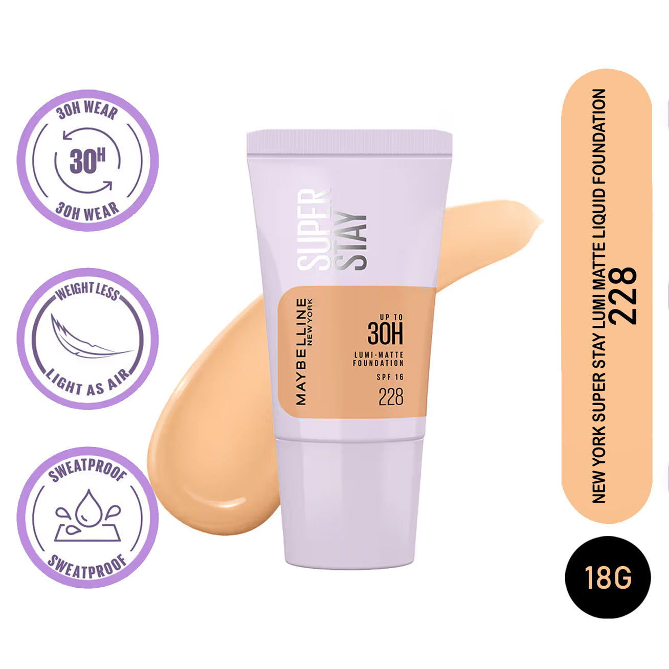 Maybelline Super Stay Lumi Matte Liquid Foundation -18G