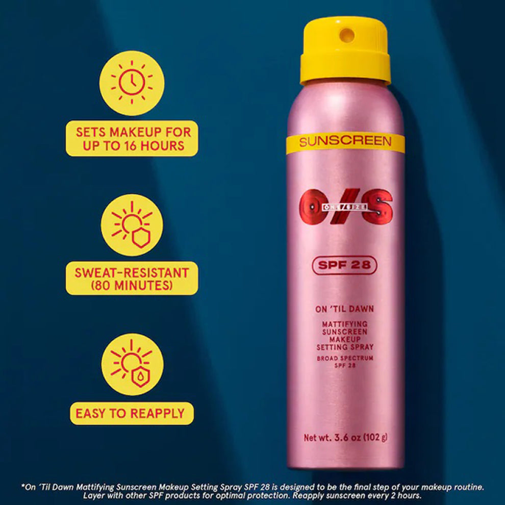 One Size SPF 28 On Til Dawn Mattifying Sunscreen Makeup Setting Spray