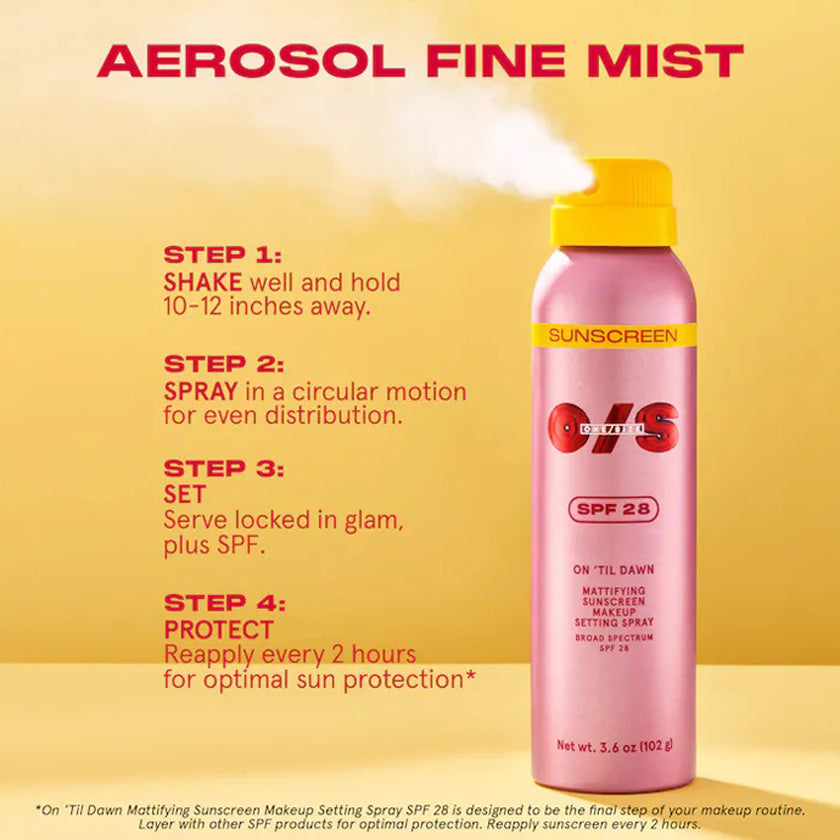 One Size SPF 28 On Til Dawn Mattifying Sunscreen Makeup Setting Spray