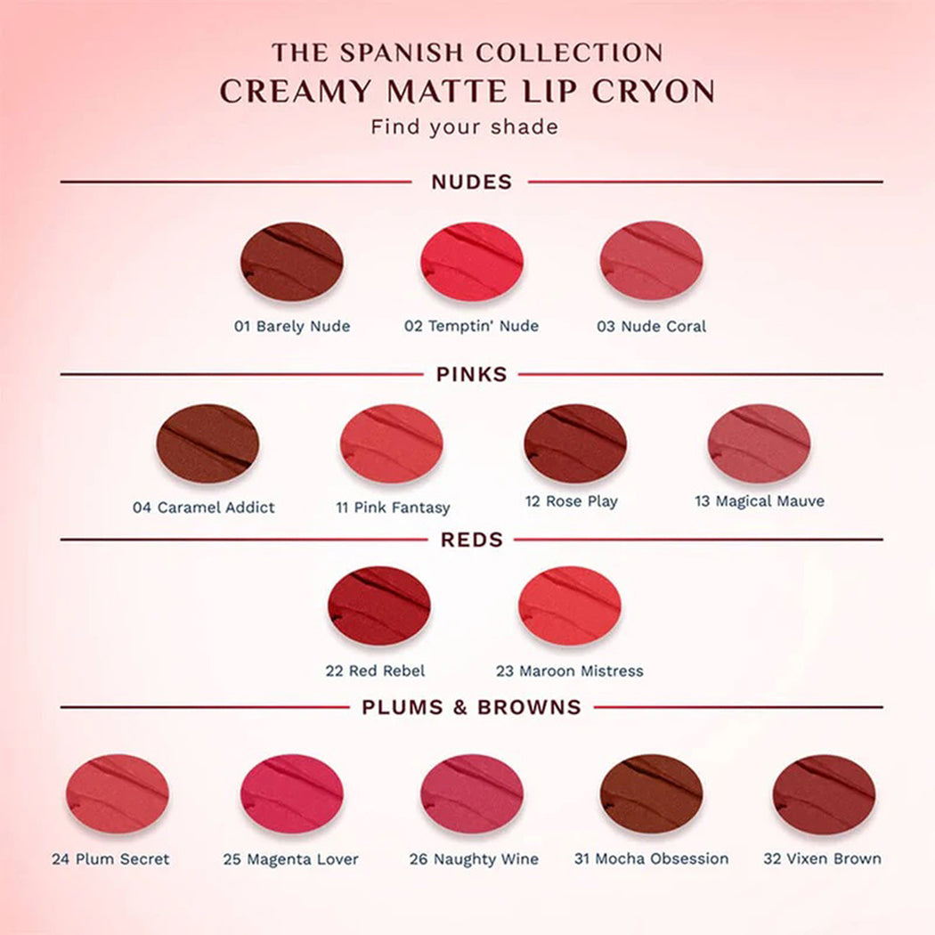 Pilgrim The Spanish Collection Matte Me Up Lip Crayon 1.4G