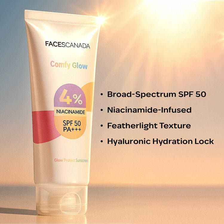Faces Comfy Glow 4Per Niacinamide Spf 50 PA ++ Sunscreen