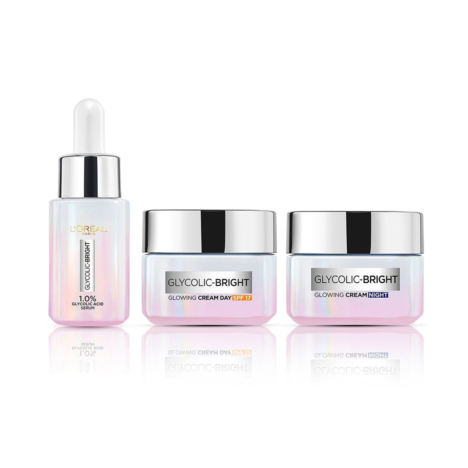 Loreal Glycolic Day Cream + Night Cream+Serum 50+50+30ML