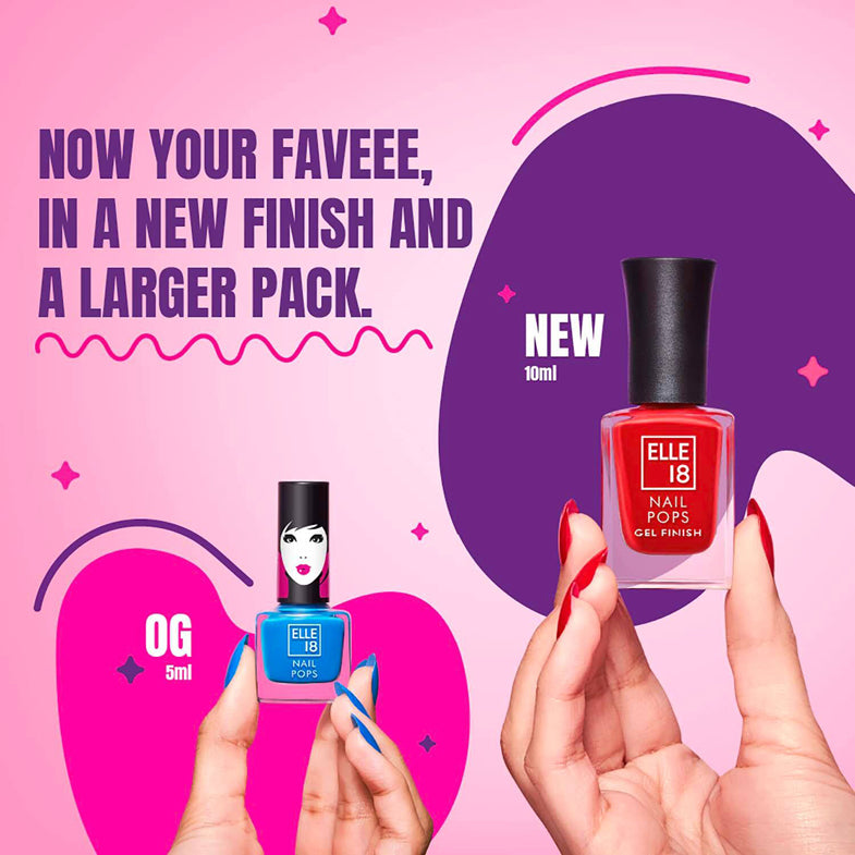 Lakme Elle 18 Nail Pop Gel Finish 10ML