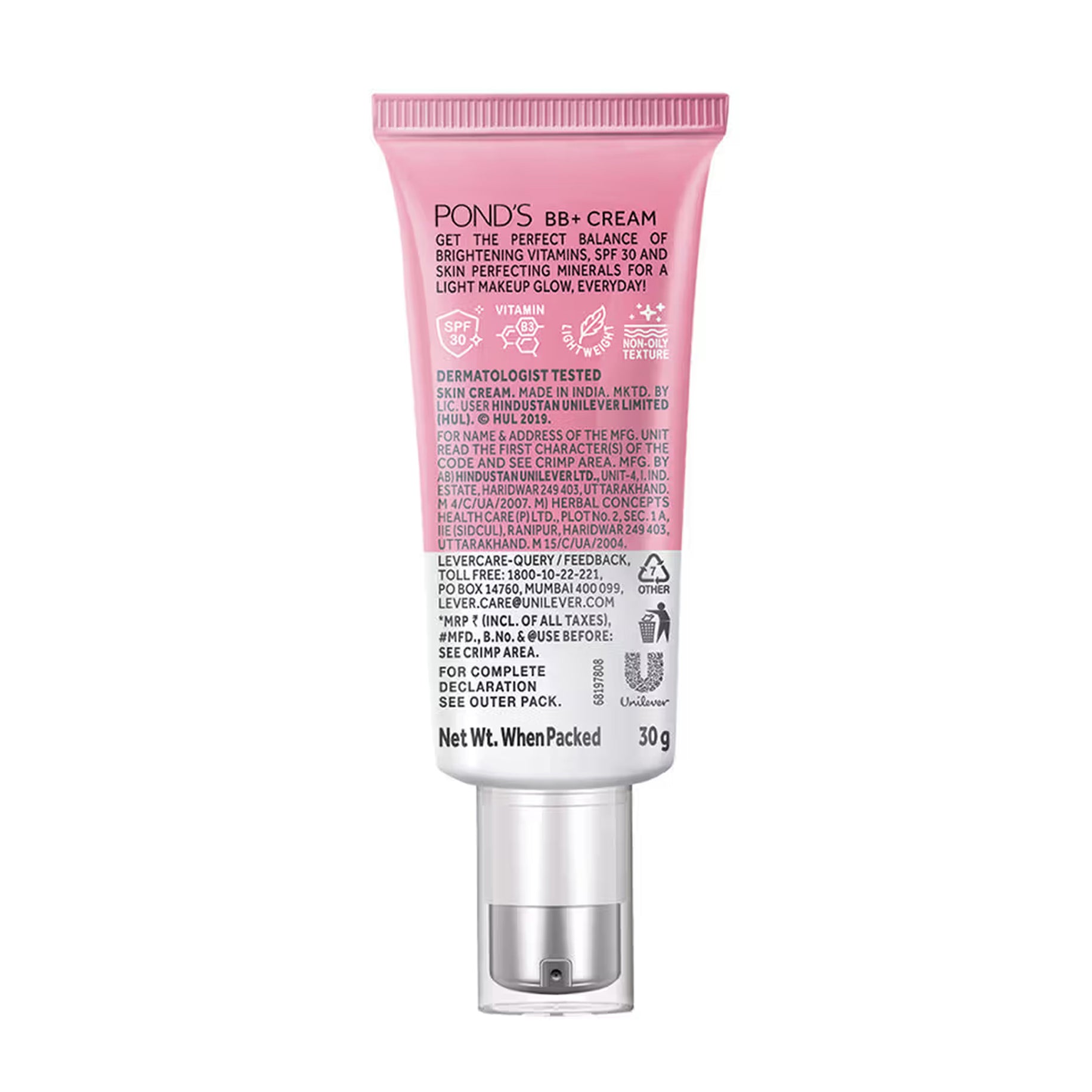 Ponds Instant Coverage & Glow Bb+ Cream 30G