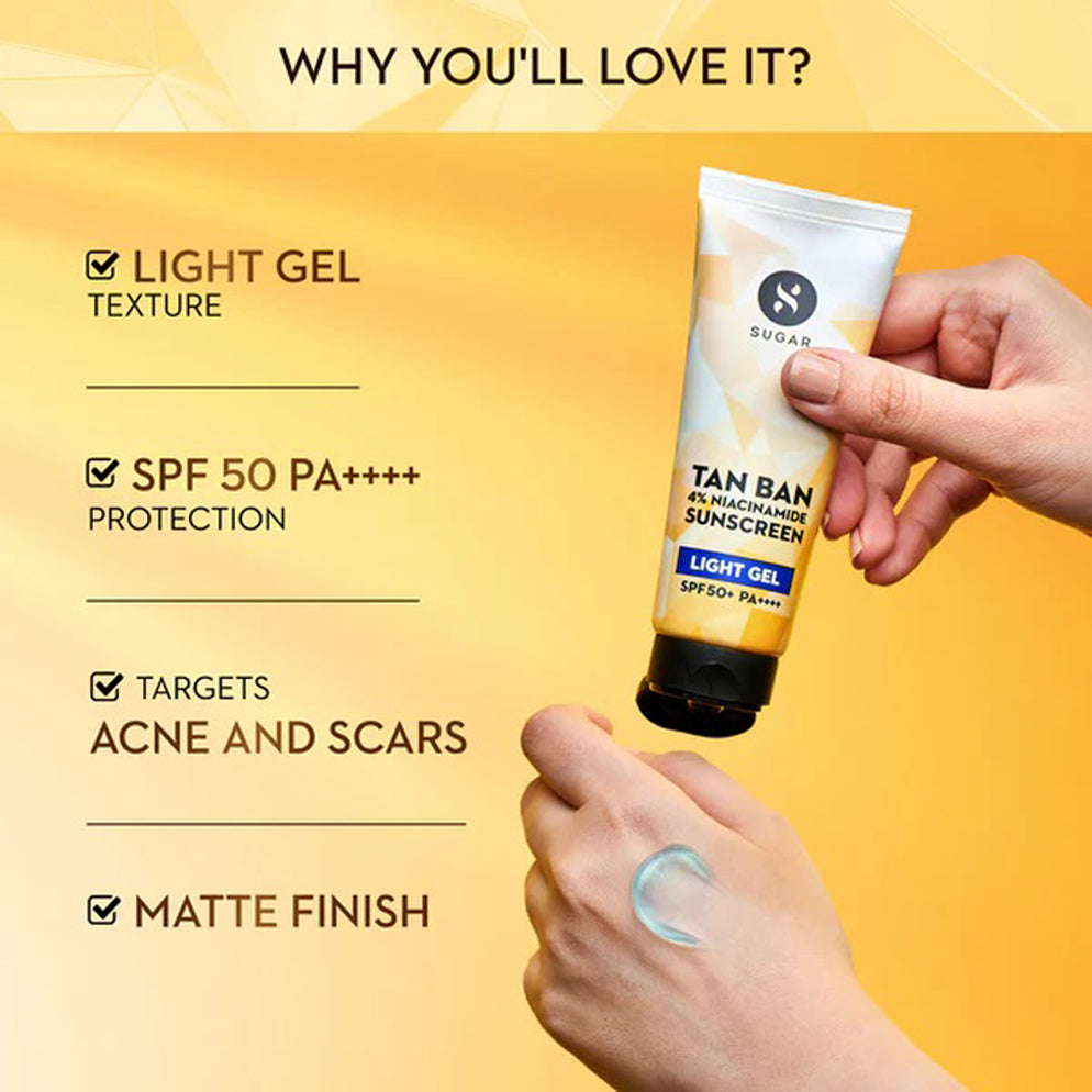 Sugar Tan Ban 4Per Niacinamide Sunscreen Light Gel SPF 50+ PA++++
