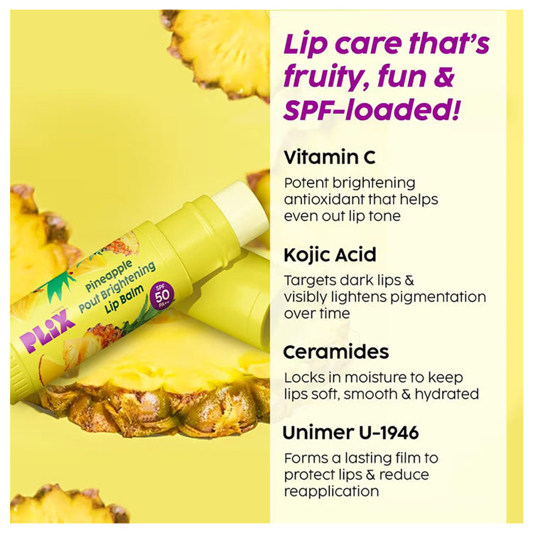 Plix Pineapple Brightening Lip Balm With SPF 50 4GM