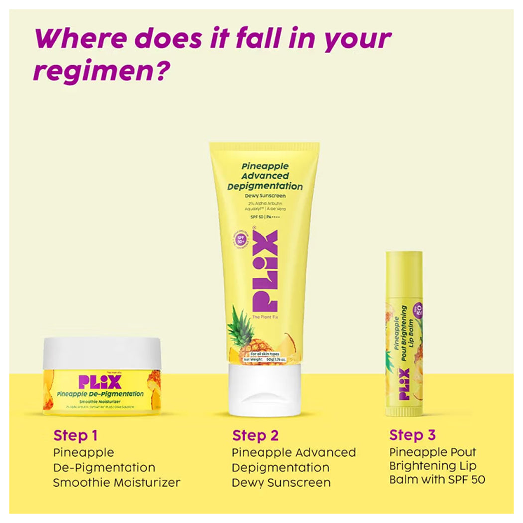 Plix Pineapple Brightening Lip Balm With SPF 50 4GM