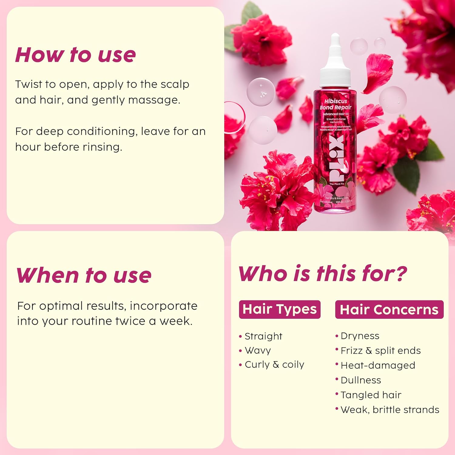 Plix Hibiscus Bond Repair Advanced Hair oil