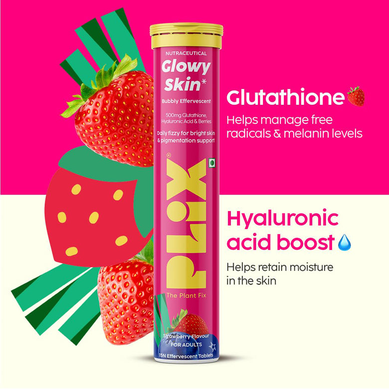 Plix Glowy Skin Bubbly Efferverscent 500Mg L-Gluathione