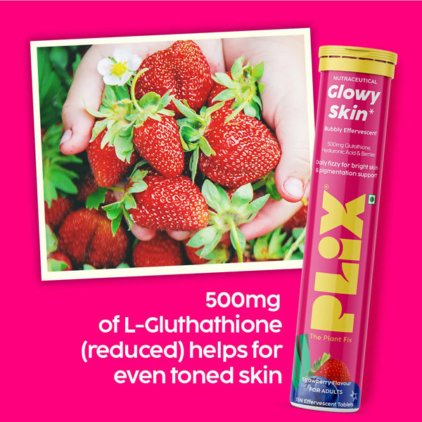 Plix Glowy Skin Bubbly Efferverscent 500Mg L-Gluathione
