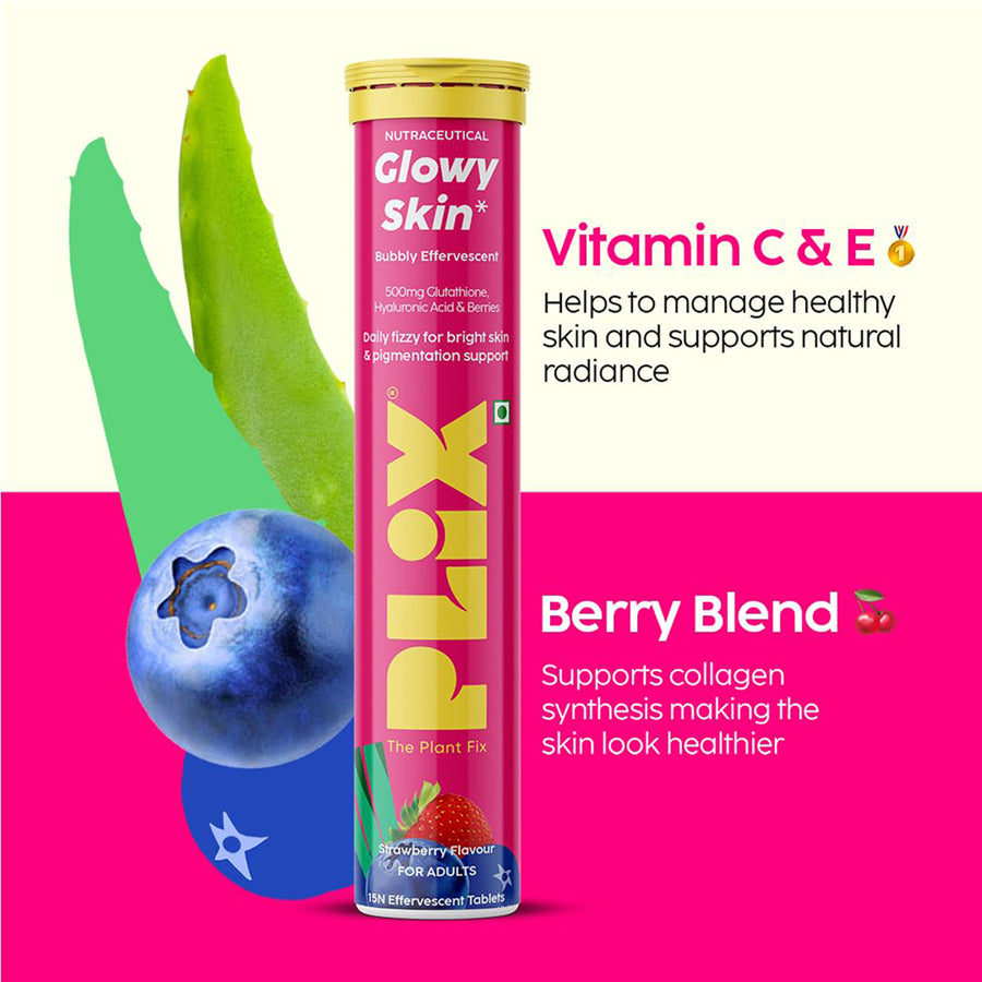 Plix Glowy Skin Bubbly Efferverscent 500Mg L-Gluathione