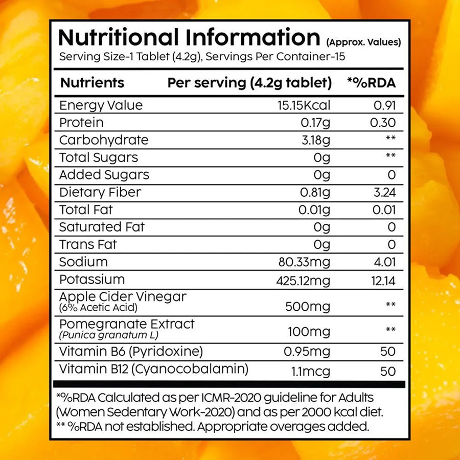 Plix Apple Cider Vinegar With The Mother Bubbly Effervescent 15Tablets