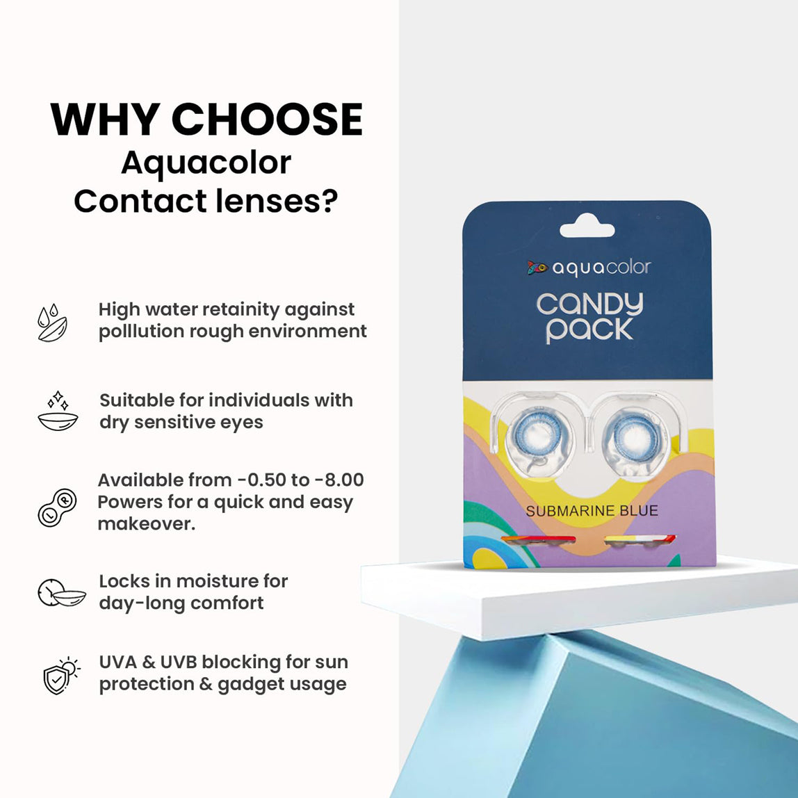 Aqua Color Contact Lenses SUBMARINE BLUE