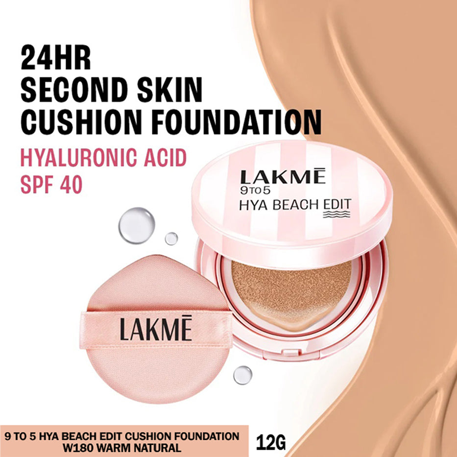 Lakme 9to5 Hya Beach Edit Cushion Foundation 12G