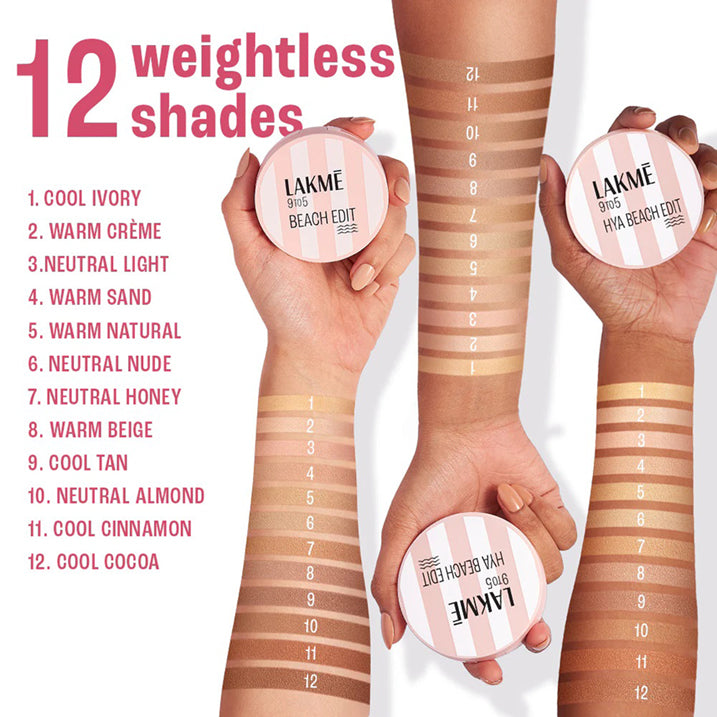 Lakme 9to5 Hya Beach Edit Cushion Foundation 12G
