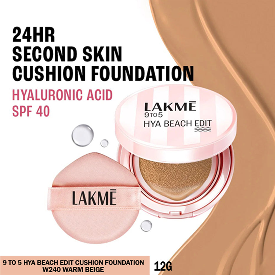 Lakme 9to5 Hya Beach Edit Cushion Foundation 12G