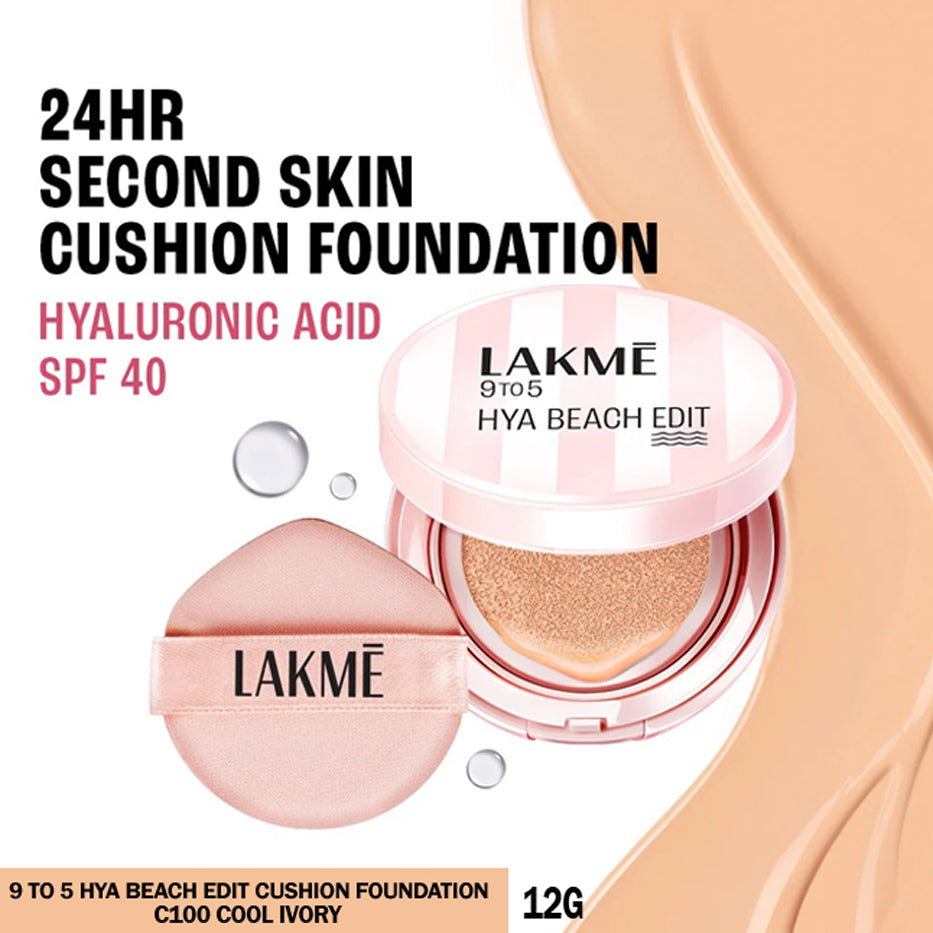 Lakme 9to5 Hya Beach Edit Cushion Foundation 12G