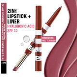 Lakme 9to5 Hya Beach Edit, Lipstick + Liner Duo, SPF 30 2.24g