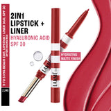Lakme 9to5 Hya Beach Edit, Lipstick + Liner Duo, SPF 30 2.24g