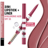 Lakme 9to5 Hya Beach Edit, Lipstick + Liner Duo, SPF 30 2.24g