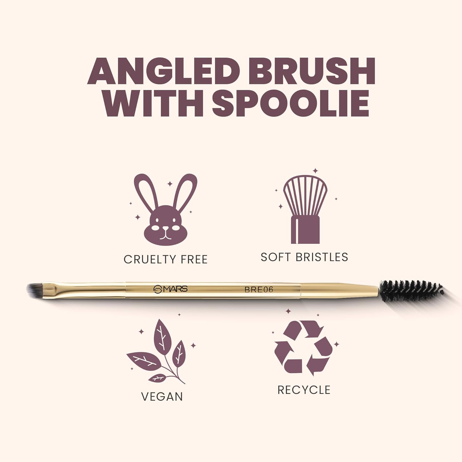 Mars Artist Arsenal Professional Angled Brush With Spoolie (Bre06)