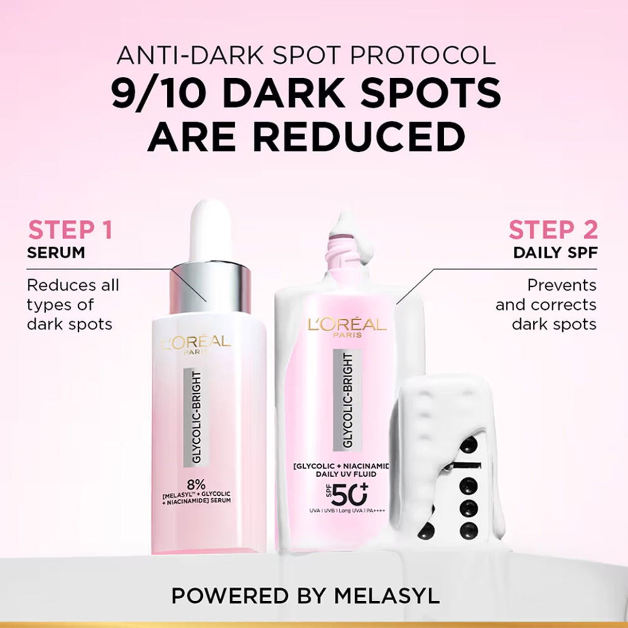 Loreal Paris Glycolic-Bright UV Fluid SPF 50+ PA++++ Anti-Dark Spot Fluid Sunscreen 50ML
