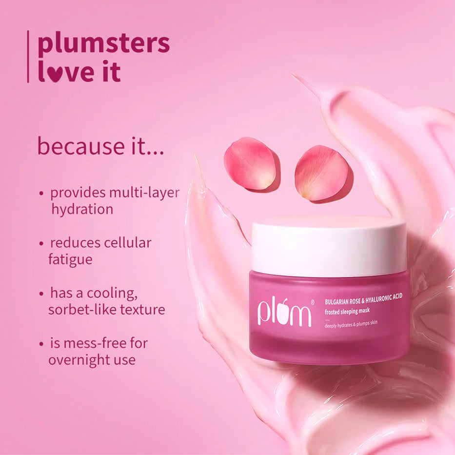 Plum Bulgarian Rose & Hyaluronic Acid Frosted Sleeping Mask 50g