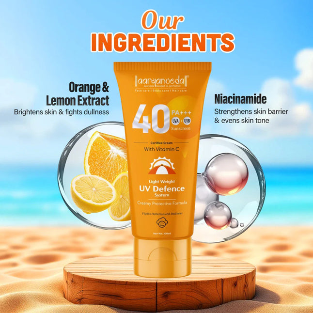 Aaryanveda Spf 40 PA+++ Sunscreen With Vitamin C 100 ML