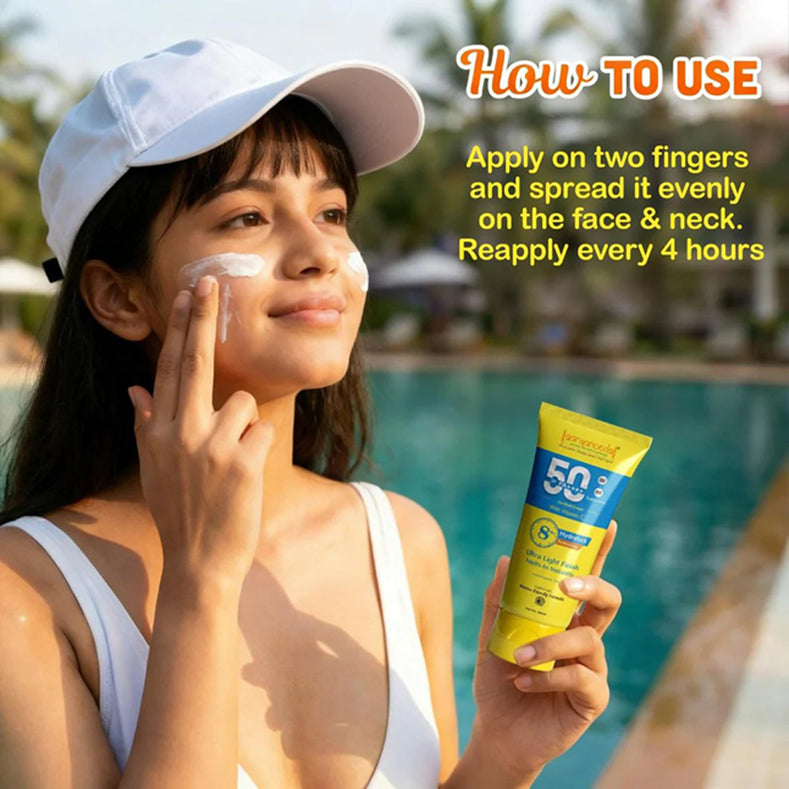 Aaryanveda Spf 50 PA+++ Sunscreen With Vitamin C and ultra light finish Texture 100 ML