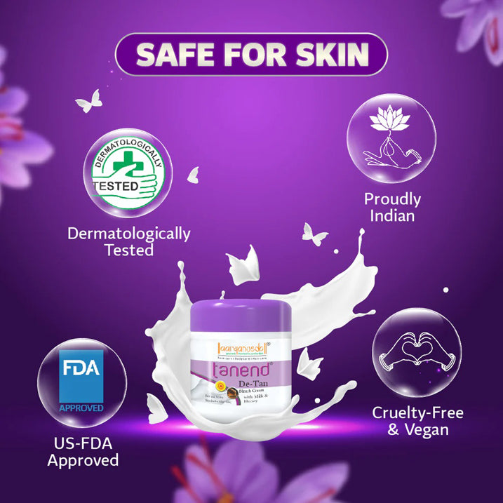 Aaryanveda Tanend De-Tan Bleach Cream With Milk & Honey