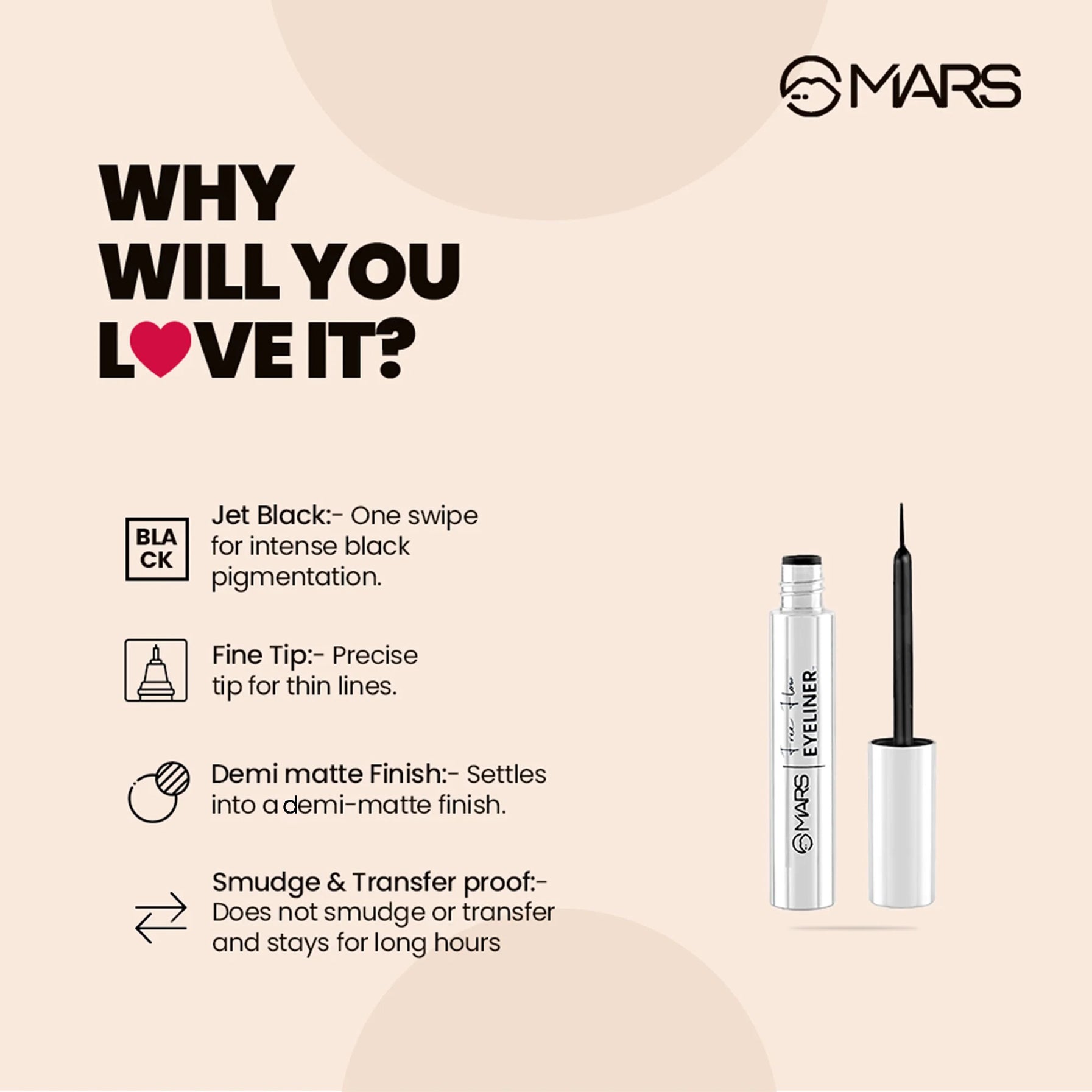 Mars Black Liquid Eyeliner Free Flow Eyeliner