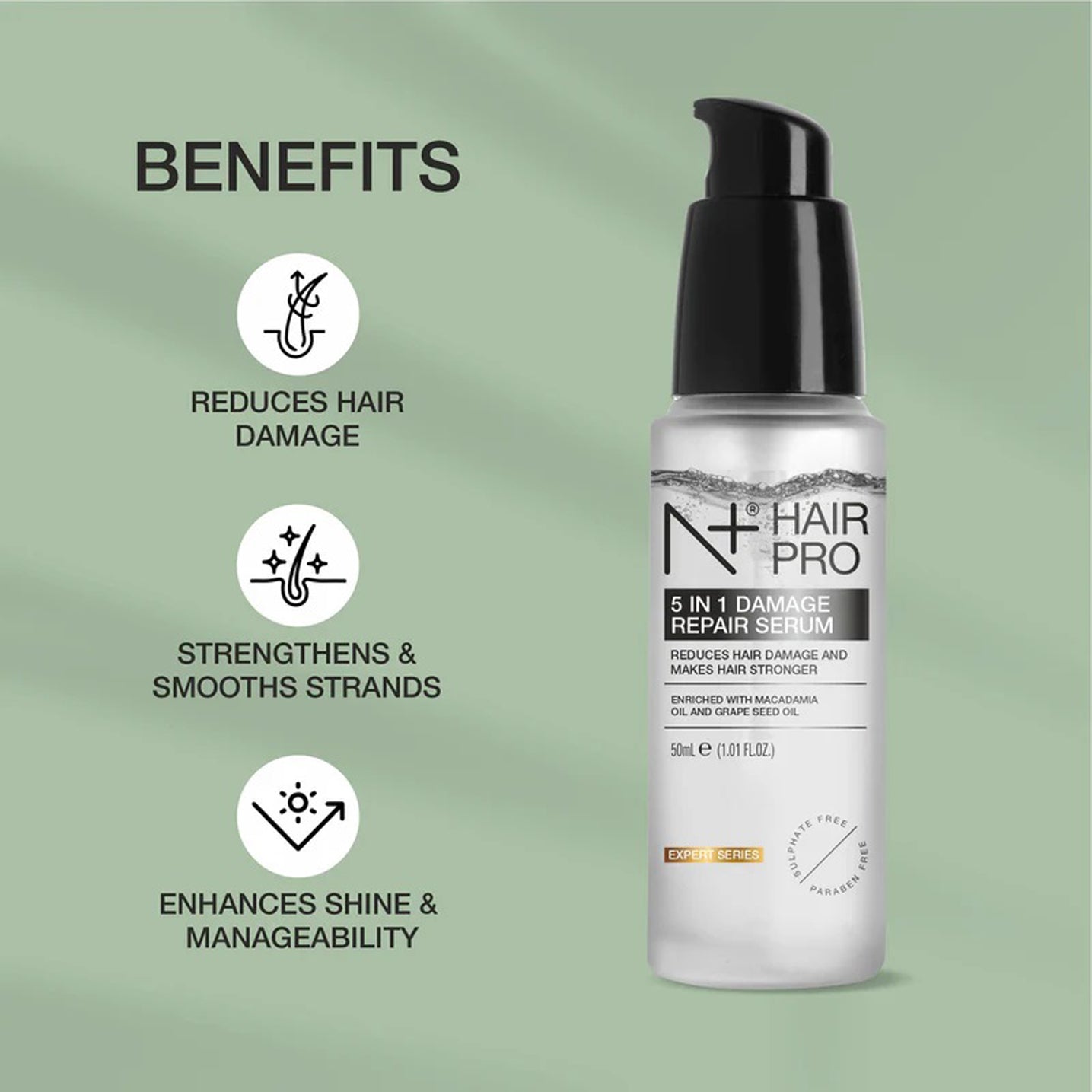 N+ Hair Pro 5 In 1 Damage Repair Serum 50Ml