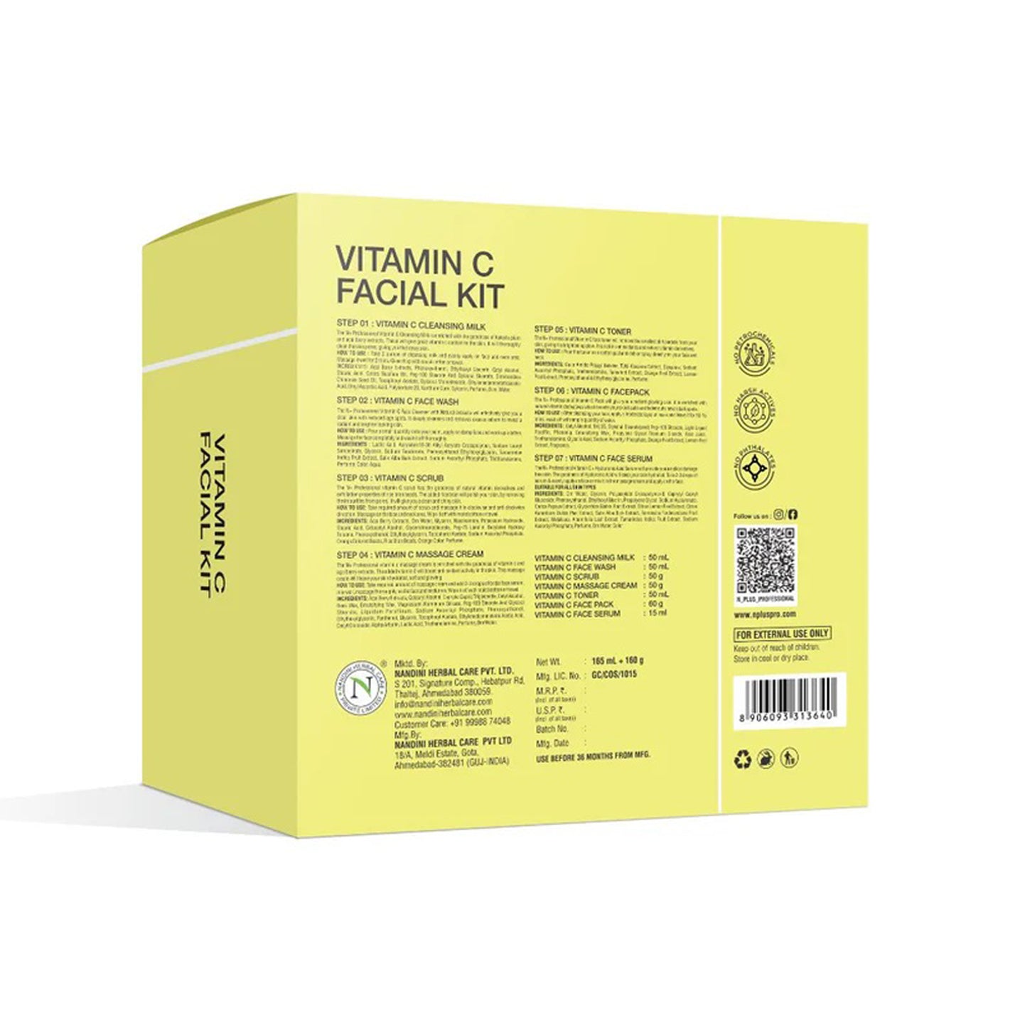 N+ Vitamin C Facial Kit, With Vitamin C + E + Acai Berry Extracts 165ML+160G