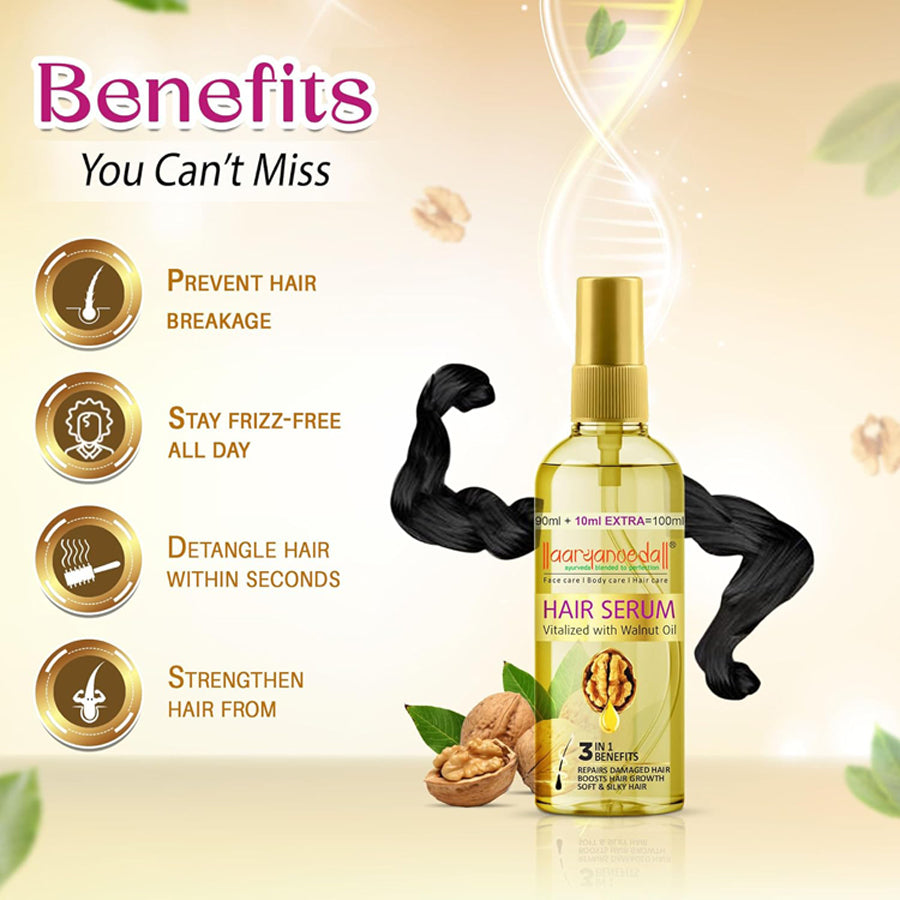 Aaryanveda Walnut Hair Serum Vitalized with Walnut Oil