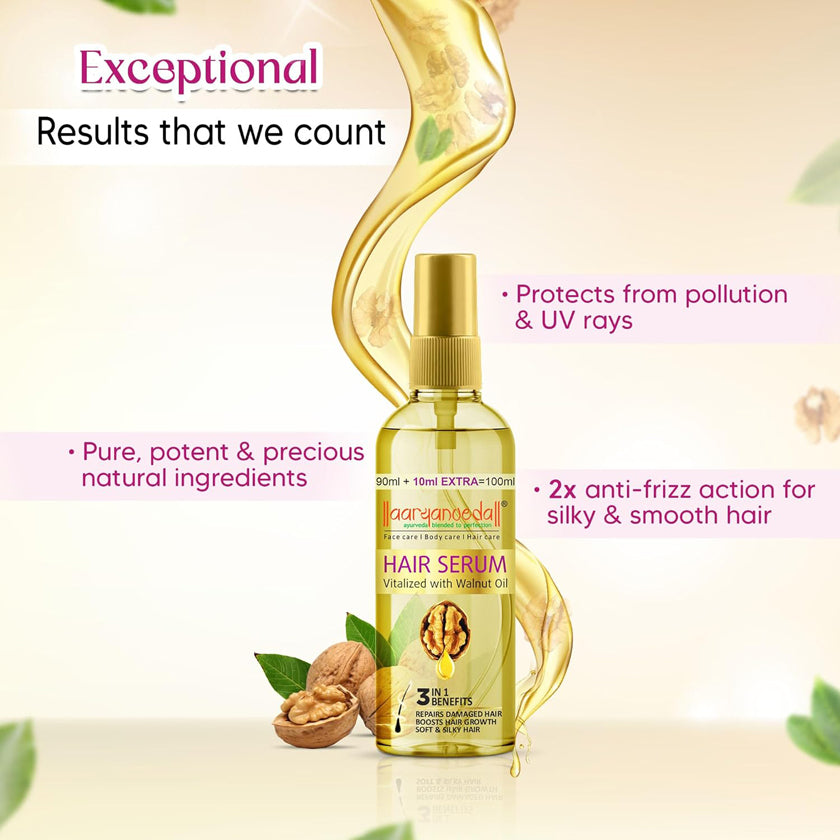 Aaryanveda Walnut Hair Serum Vitalized with Walnut Oil