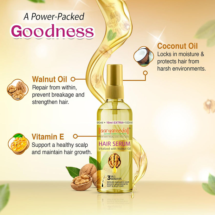 Aaryanveda Walnut Hair Serum Vitalized with Walnut Oil