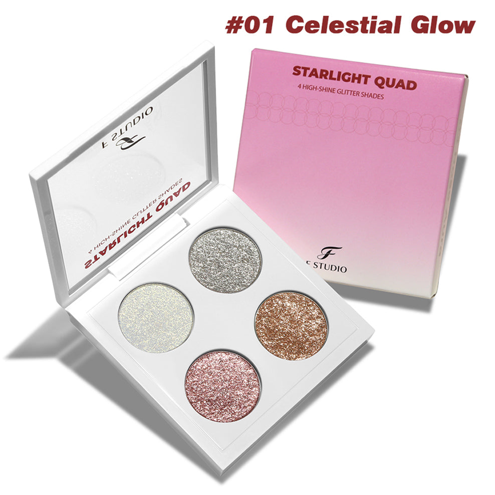 F Studio Starlight Quad Four High - Shine Glitter Shades /-/01 Celestial Glow