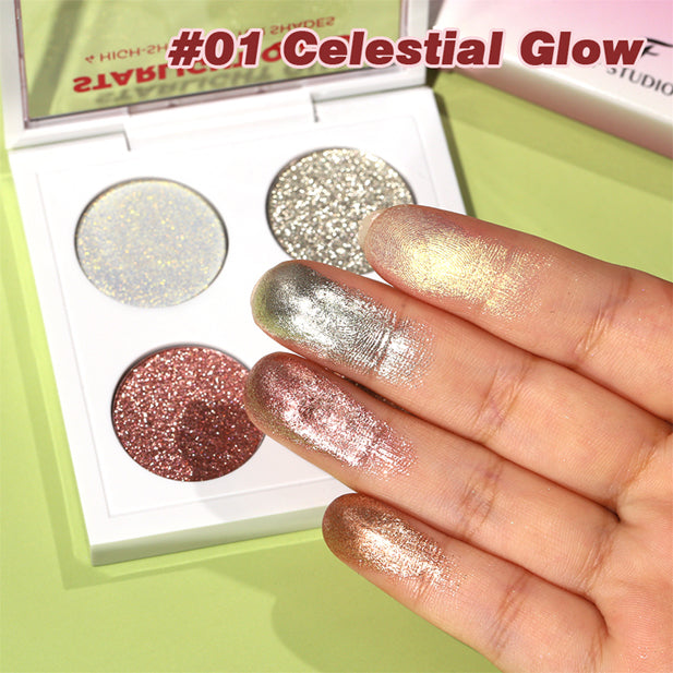 F Studio Starlight Quad Four High - Shine Glitter Shades /-/01 Celestial Glow