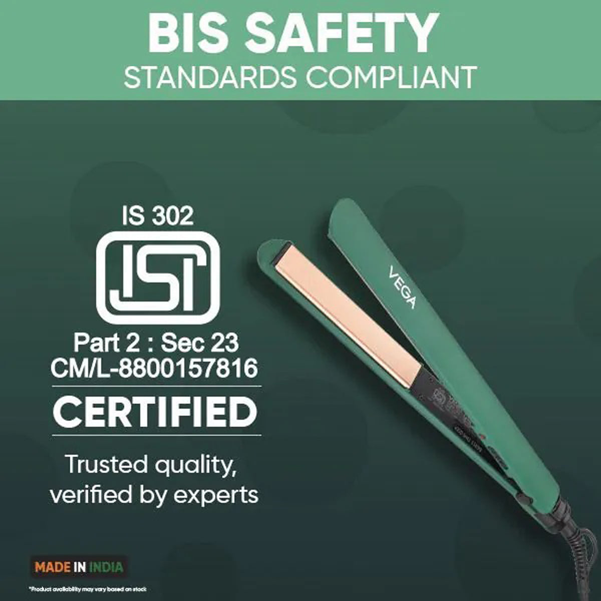 Vega Salon Smooth Hair Straightener - VHSH-42