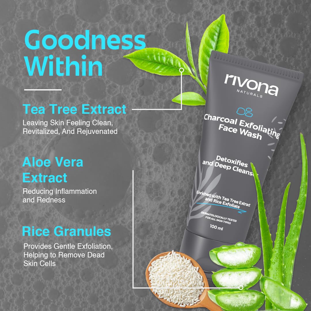 Rivona Charcoal Exfoliating Face Wash 100ML