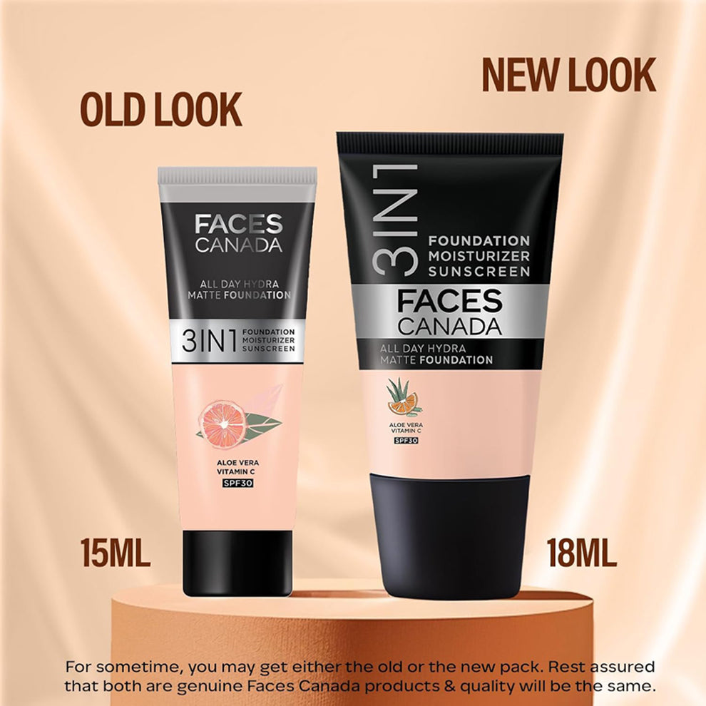 Faces3 in 1 All Day Hydra Matte Mini Foundation 18ml