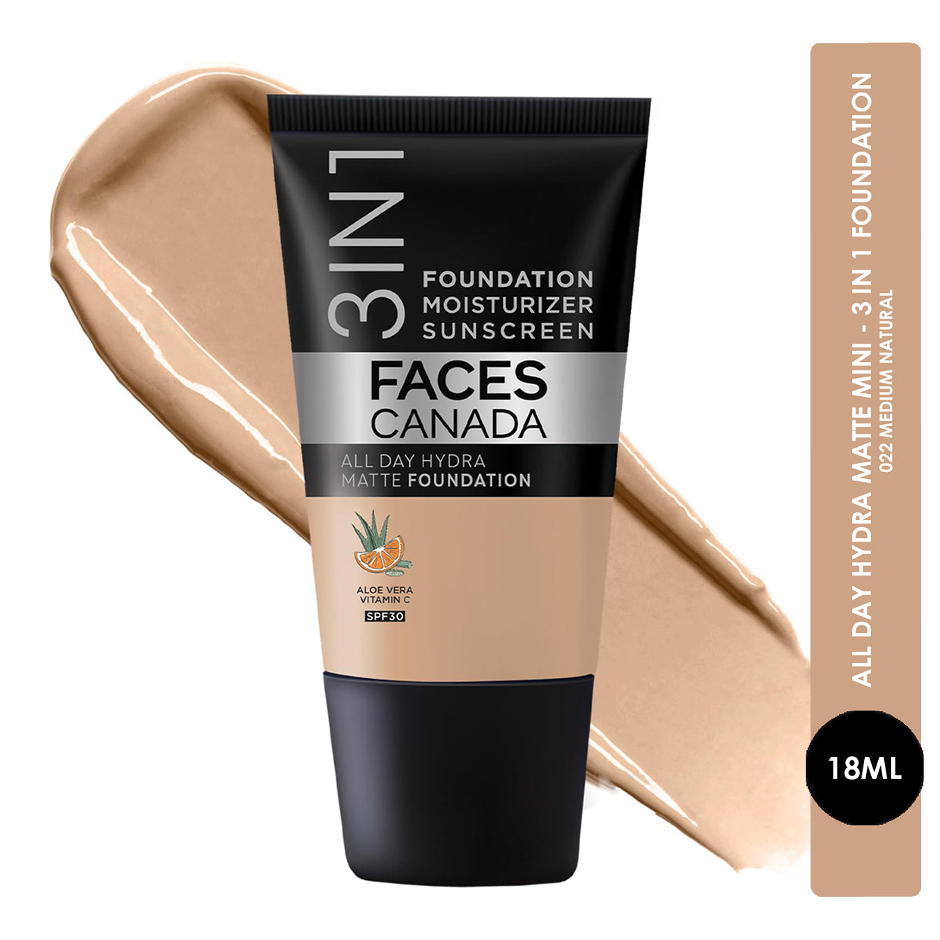 Faces3 in 1 All Day Hydra Matte Mini Foundation 18ml