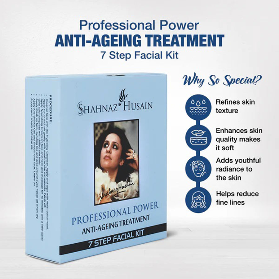 Shahnaz Husain Power Anti-Ageing Treatment 7 Step Facial Kit (48g + 15ml)