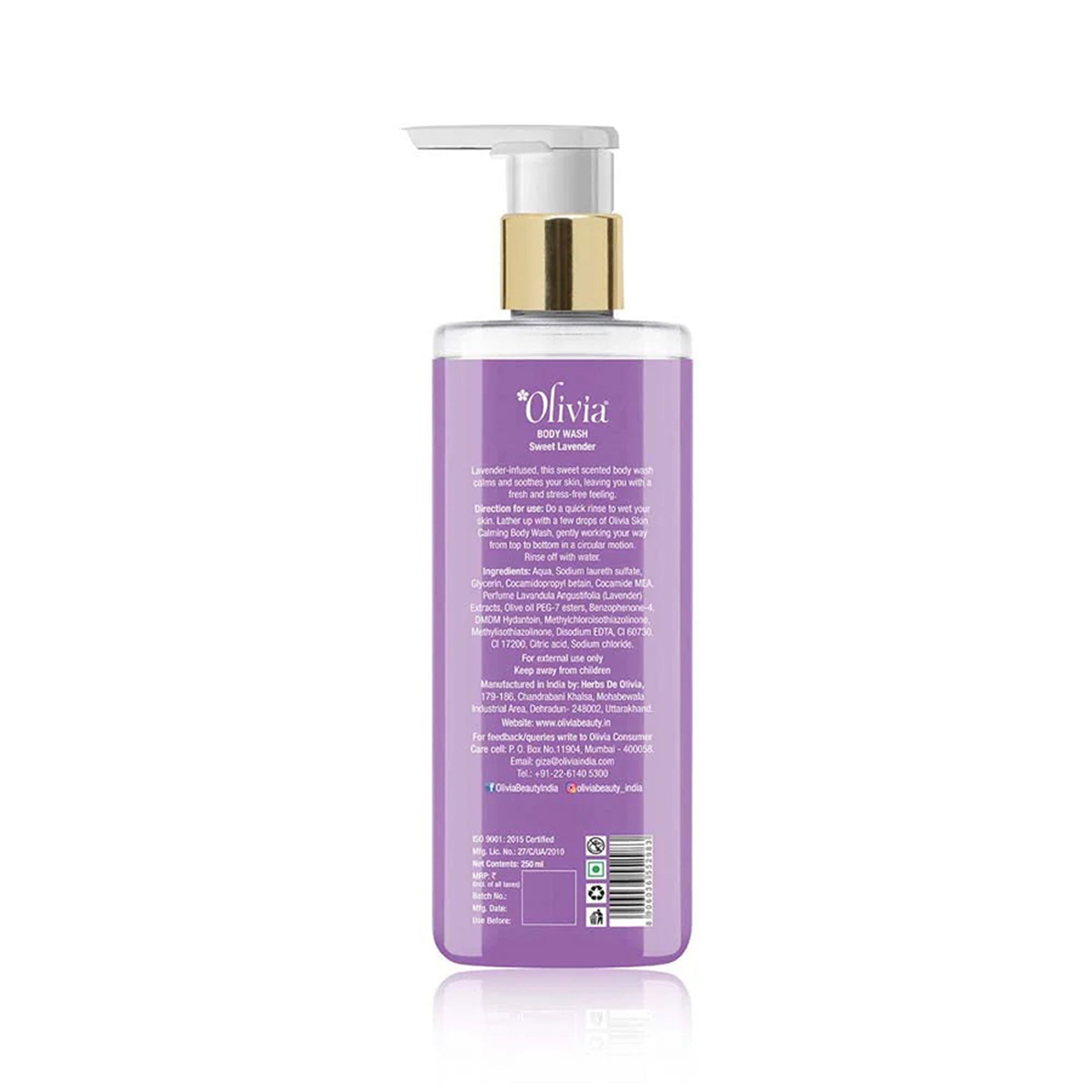 Olivia Skin Calming Body Wash With Sweet Lavender