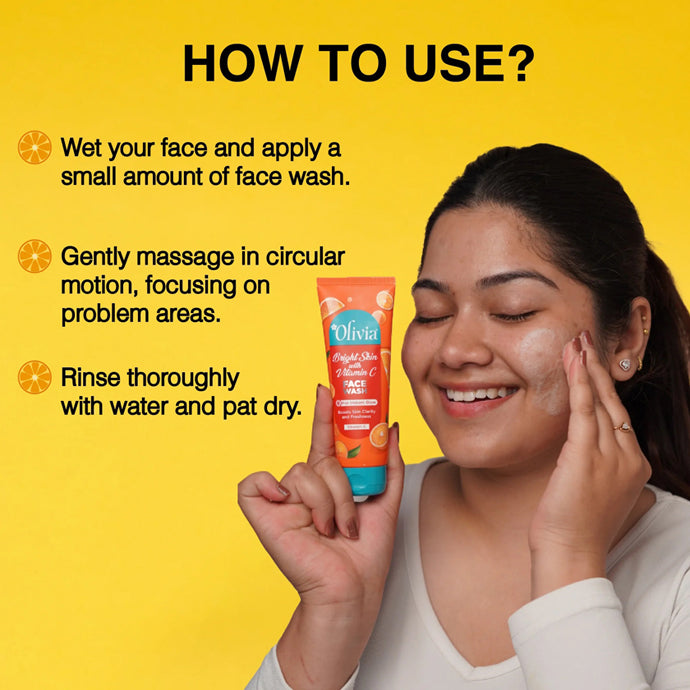Olivia Bright Skin Face Wash with Vitamin C for Instant Glow