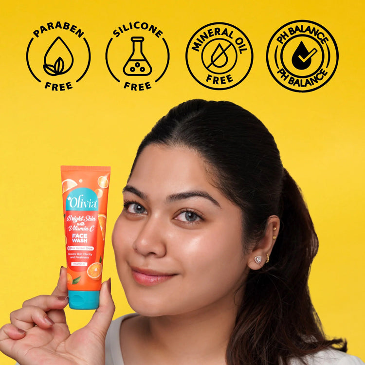 Olivia Bright Skin Face Wash with Vitamin C for Instant Glow