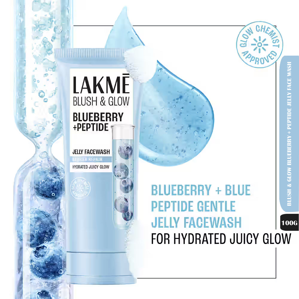 Lakme Blush & Glow Blueberry + Peptide Jelly Face Wash