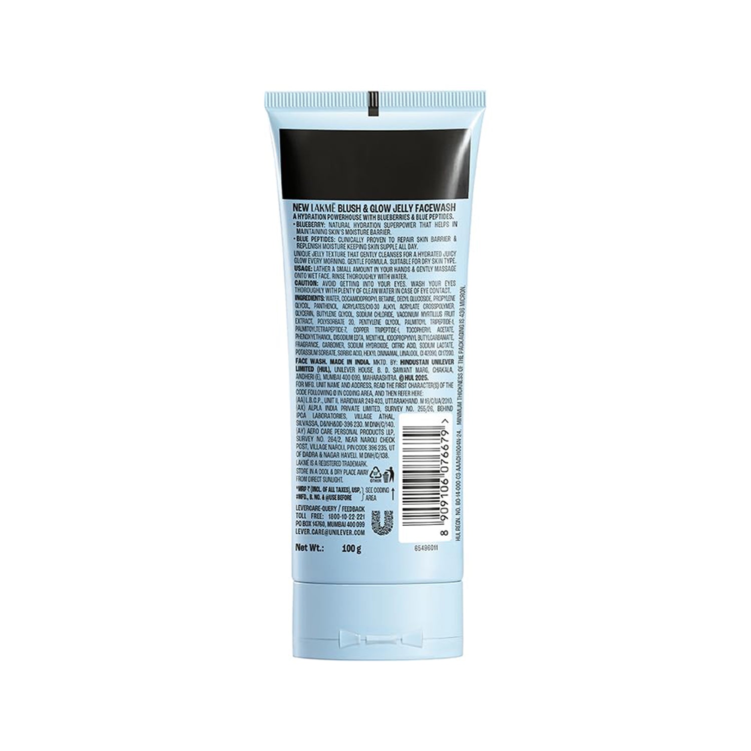 Lakme Blush & Glow Blueberry + Peptide Jelly Face Wash