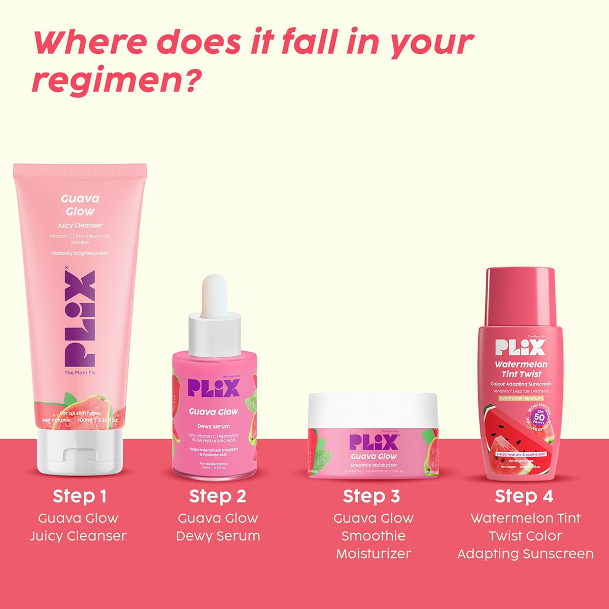 Plix Watermelon Tint Twist Colour Adapting Sunscreen SPF 50++++ 50ml