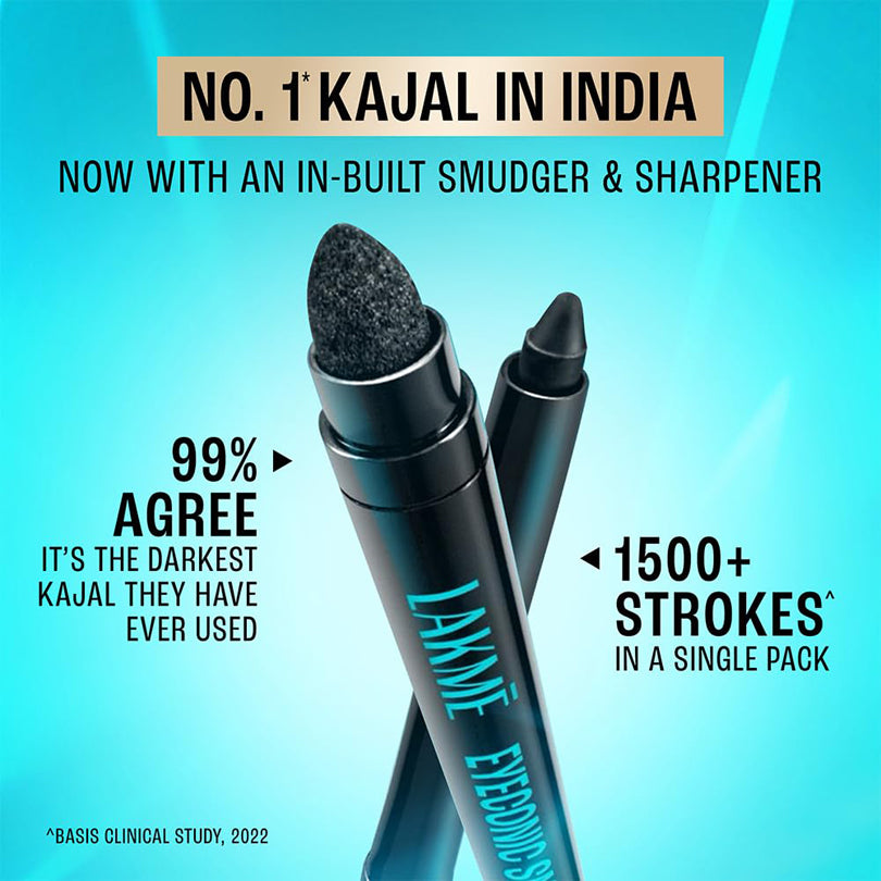 Lakme 9-5 Eyeconic Smokey Kajal Black 0.35g